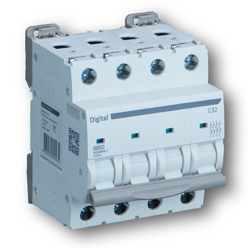 Disjoncteur 4P 32A 6kA Courbe D 02106 Digital Electric