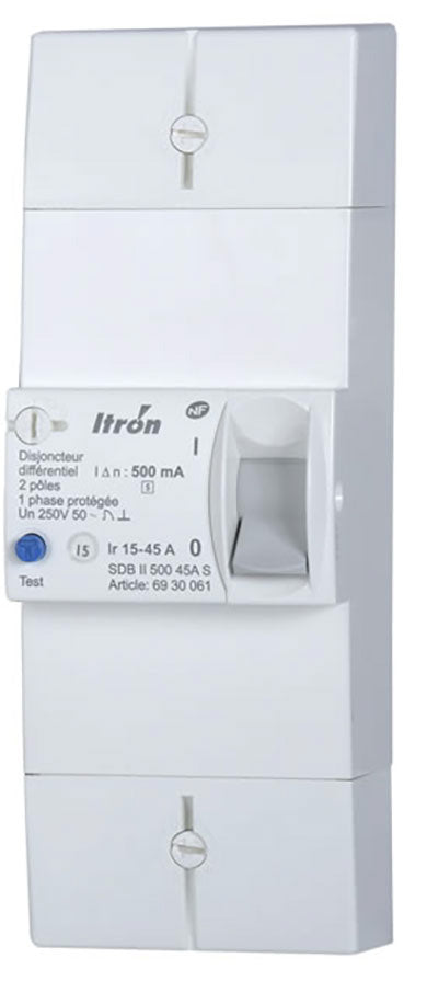 Disjoncteur Abonné 2x15/45A 500mA "S" ITRON DIGITAL ELECTRIC