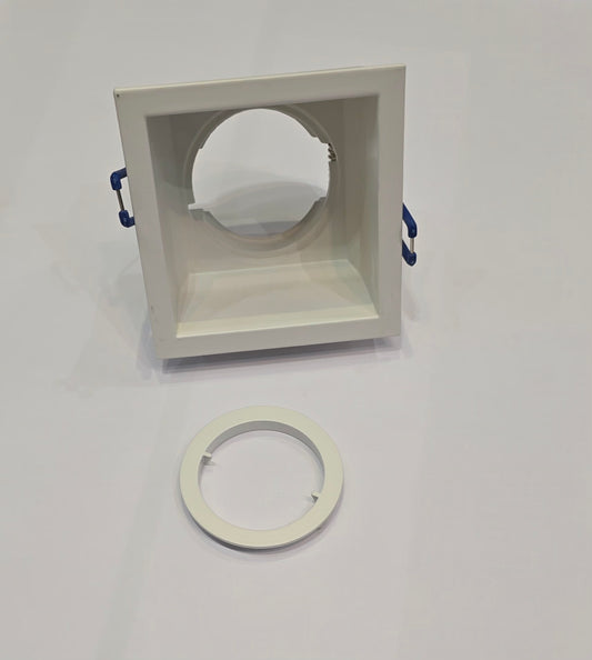 Support Fixe Carré  pour GU10 90mm Blanc, RED LIGHT FOR HOUSE