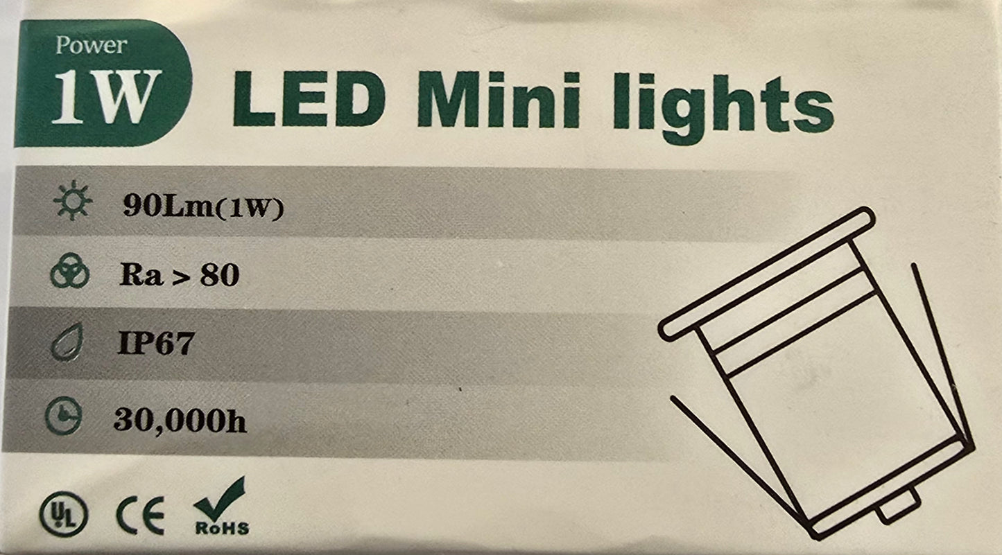 Mini Spot LED 1W 12V-24V IP67 2700K