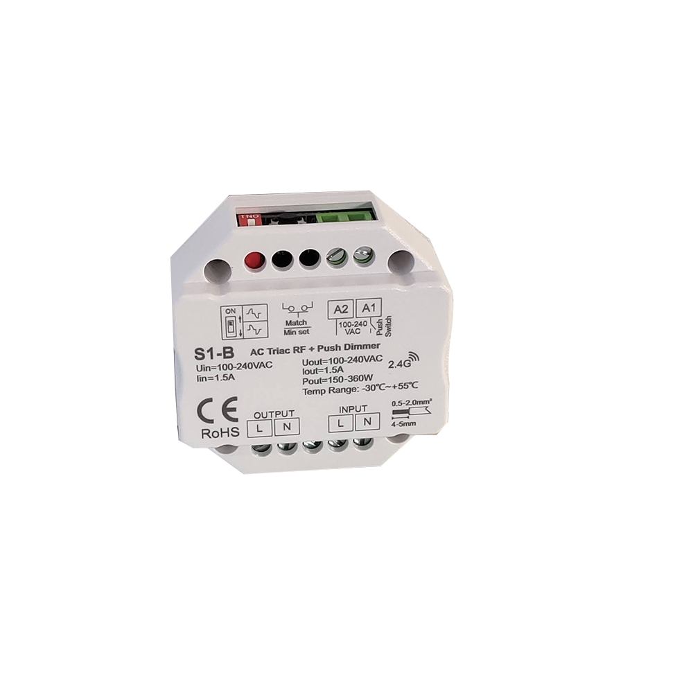 Contrôleur S1-B AC Triac RF + Push Dimmer