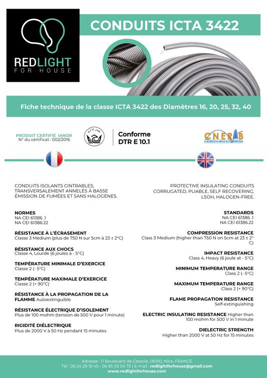 Gaines Conduit ICTA 40mm  25M (Classe ICTA 3422)