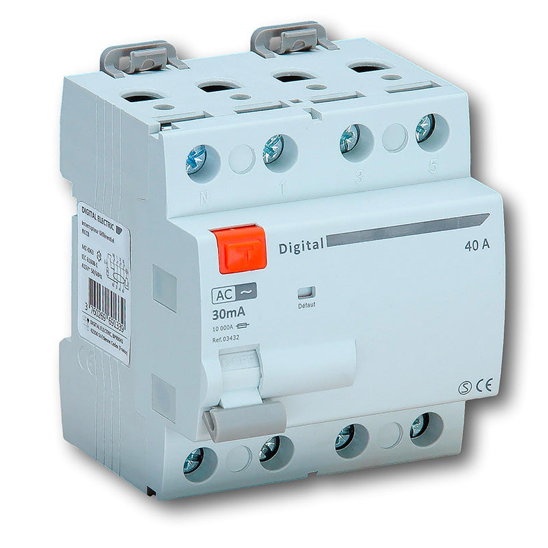 Interrupteur Différentiel 4x63A/30mA Type AC DIGITAL ELECTRIC