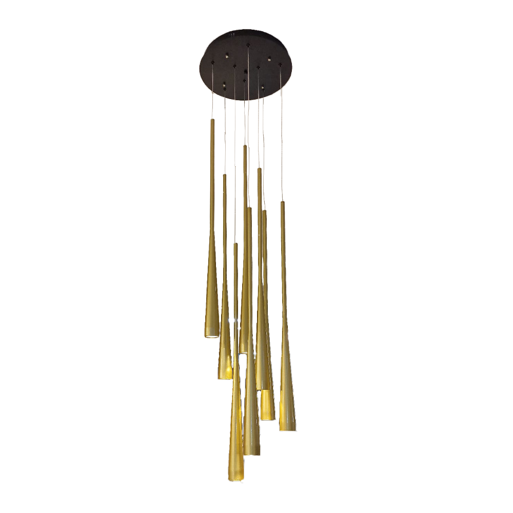 Luminaire Barre Flutes d'Or LED 40W DALI, Aluminium Matte Bronze/Or