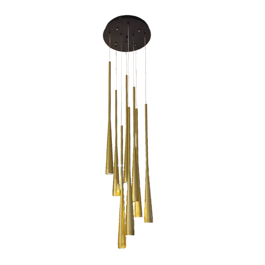 Luminaire Barre Flutes d'Or LED 40W DALI, Aluminium Matte Bronze/Or