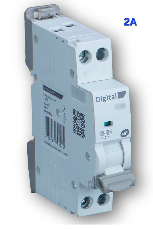 Disjoncteur 2A Ph/N C4,5 kA DIGITAL ELECTRIC
