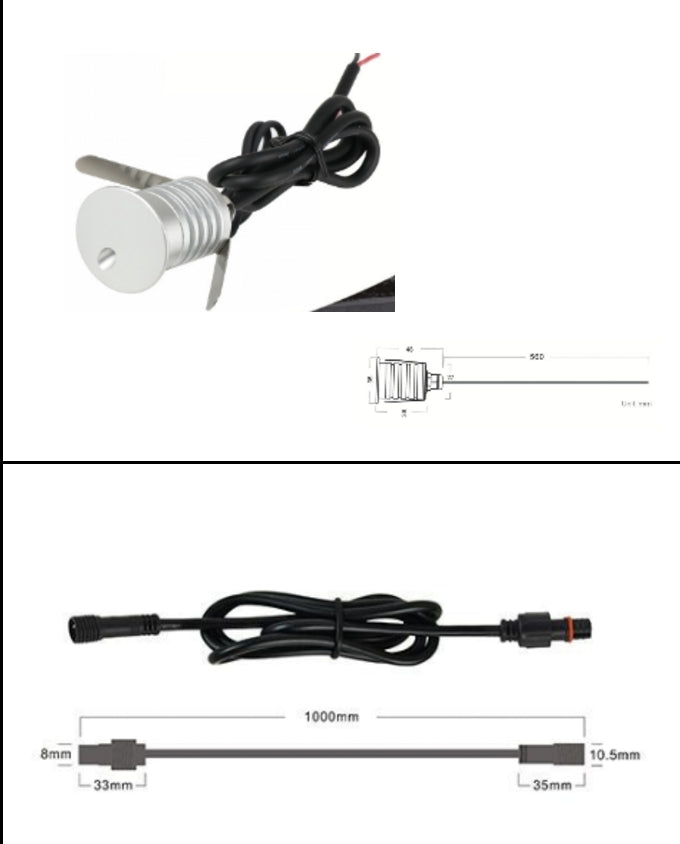 Câble Accessoire 1M pour Mini Spot LED 1W