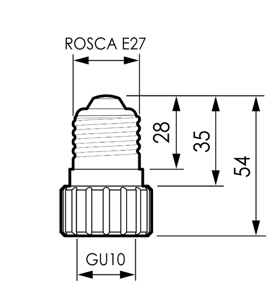 Douille adaptateur E27 vers GU10  AD27-10 SOLERA