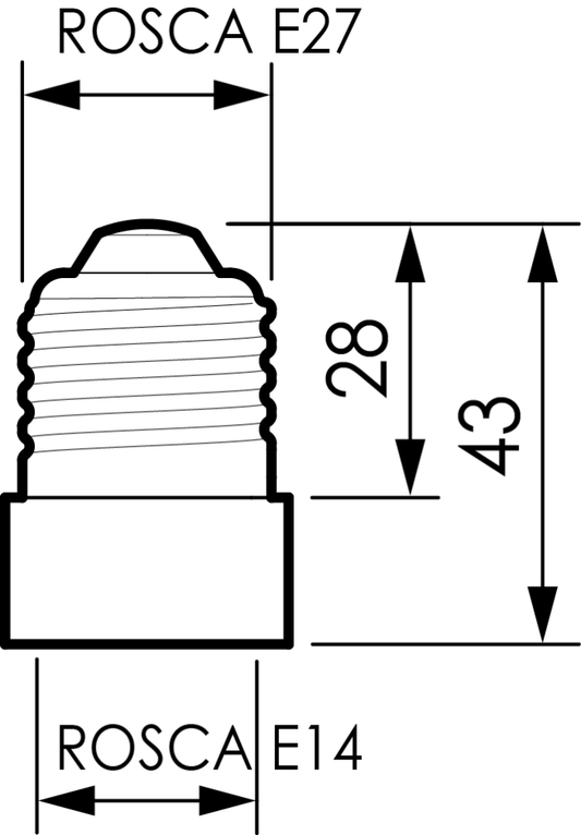 Douille Adaptateur E27 vers E14  AD27-14 SOLERA