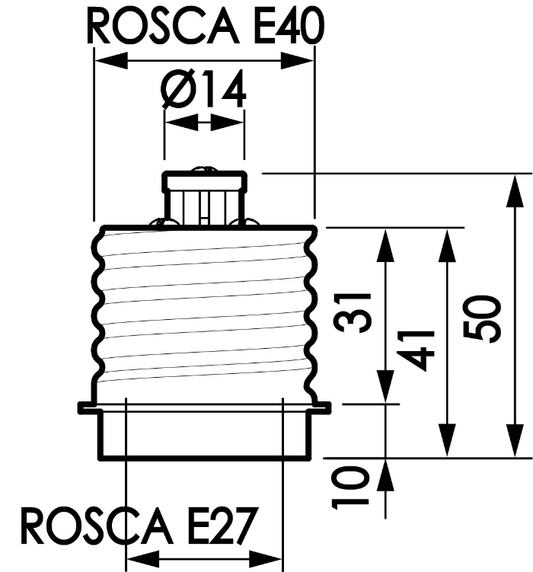 Douille Adaptateur E40 vers E27  AD40-27 SOLERA