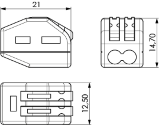 Bloc de 5 bornes. 2 entrées pour câble rigide 4 mm² / flexible 2,5 mm² CLE24 SOLERA