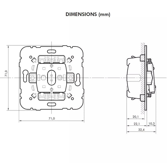 Mécanisme Interrupteur Double Allumage 16A MEC21