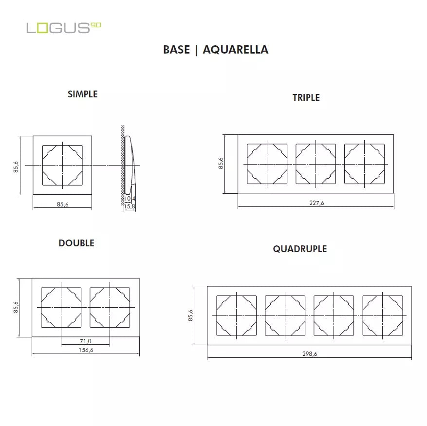 Plaque Base Ivoire LOGUS90