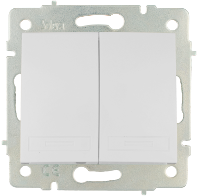 Interrupteur Double Blanc 10AX  ERP12QC SOLERA