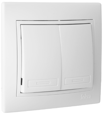 Interrupteur Double Blanc 10AX  ERP12U SOLERA