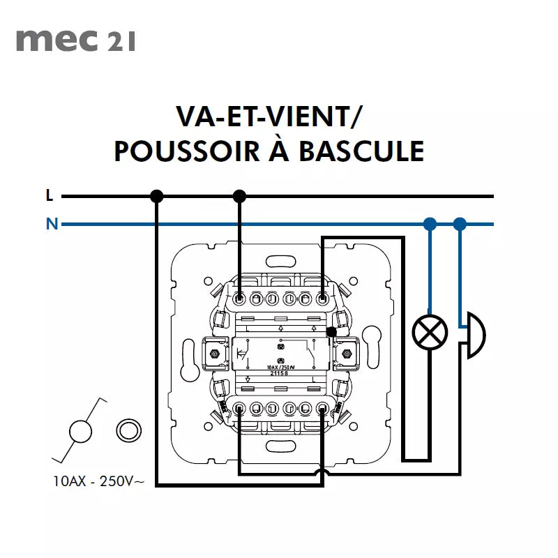Mécanisme Va-et-Vient / Poussoir à Bascule MEC21