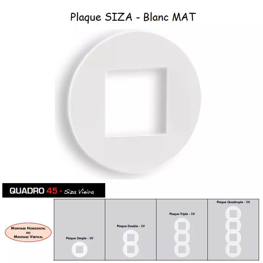Plaque Simple Dessin Siza Vieira Blanc EFAPEL 43910 TBR