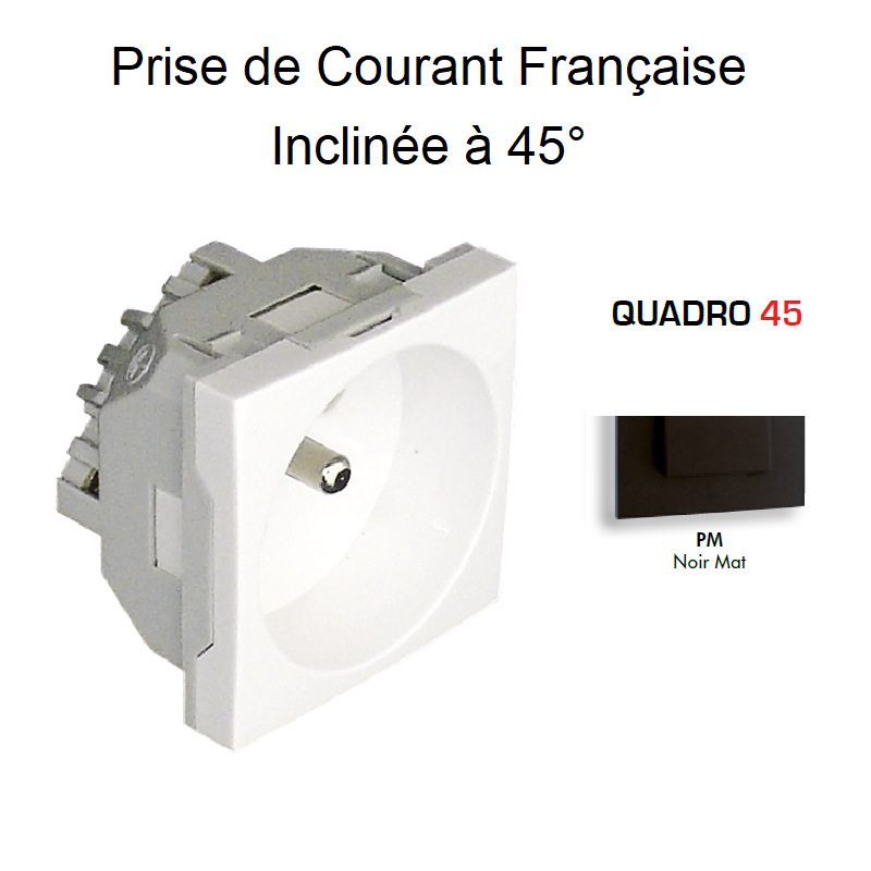 Prise Française inclinée à 45º avec Protection 45112 SRB QUADRO45 EFAPEL