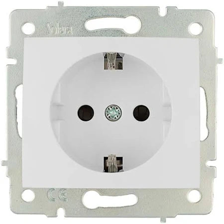 Prise 2P+T 16A Sans cadre Blanc ERP60 Solera