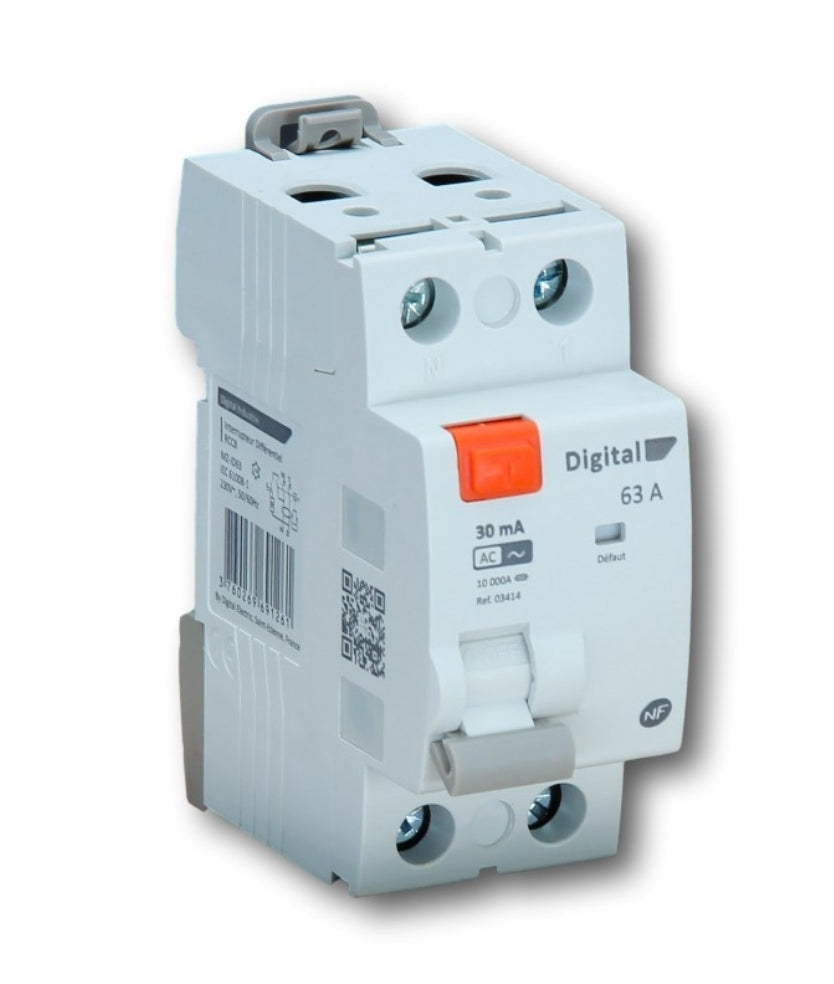 Interrupteur Différentiel 2x63A AC DIGITAL ELECTRIC