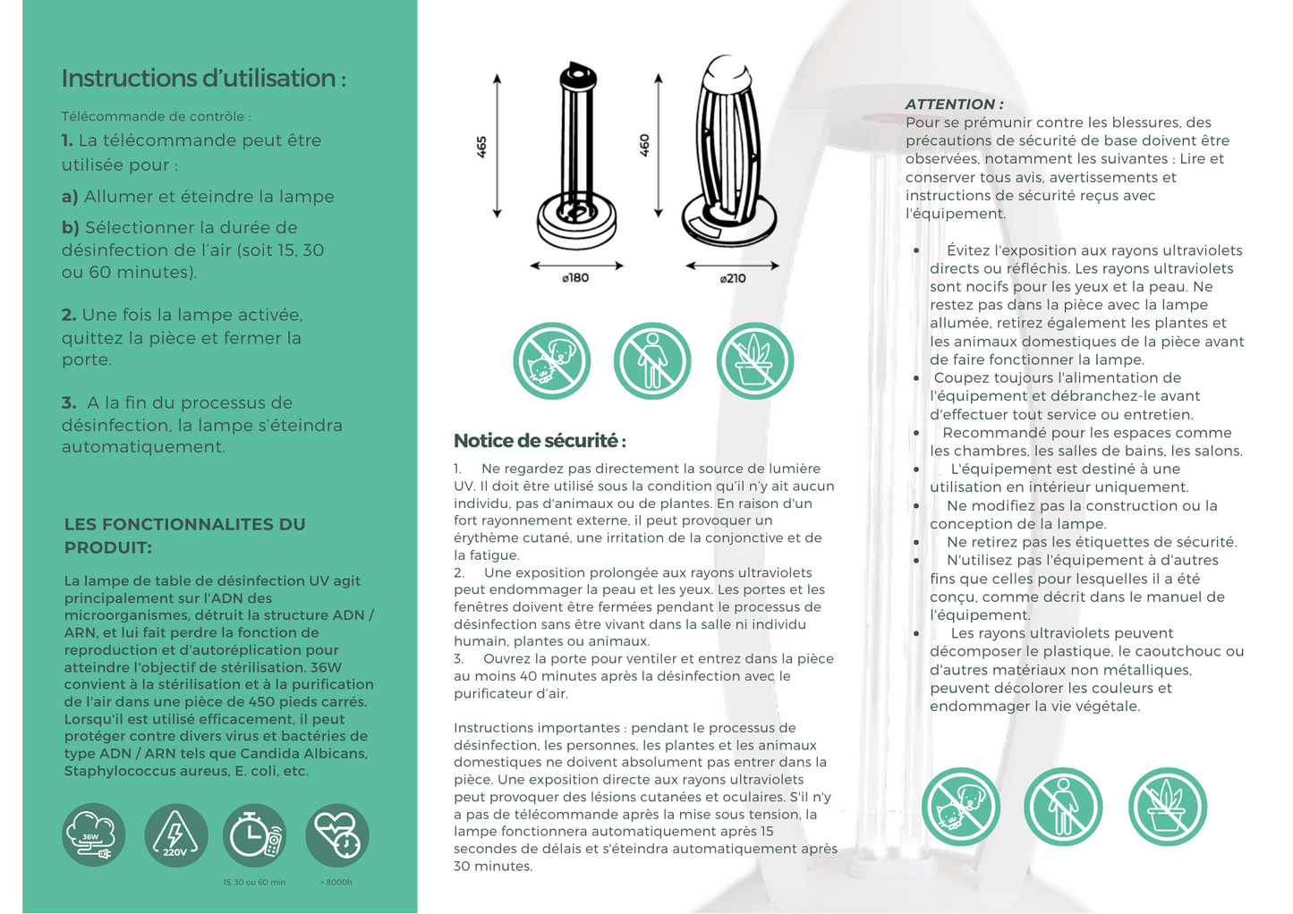 Purificateur d'air à UV - Red Light