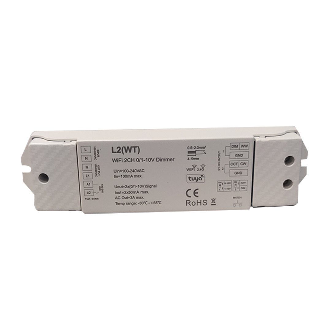 Contrôleur L2(WT) WiFi 2CH 0/1-10V Dimmer 2,4G