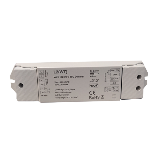 Contrôleur L2(WT) WiFi 2CH 0/1-10V Dimmer 2,4G