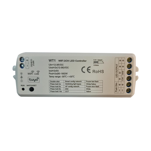 Contrôleur WT1 Wi-Fi & RF LED 2CH