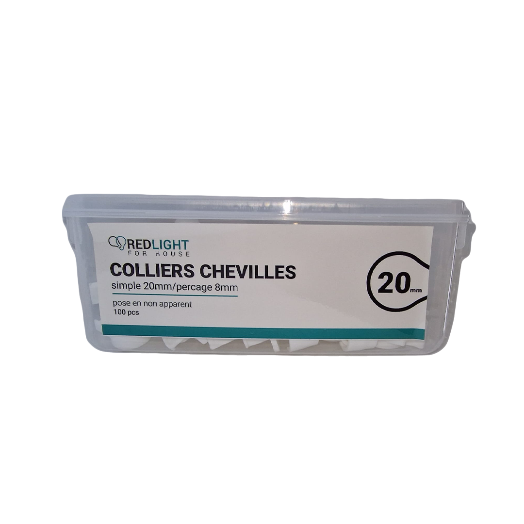 Collier de Cheville en Plastique Blanc Simple - 25 mm (Lot de 100 pièces)