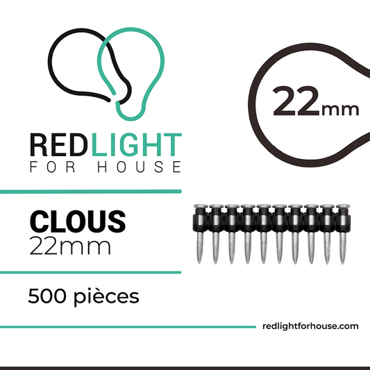 Boîte de Clous RLFH 22 mm, Par 500 Pièces, RED LIGHT FOR HOUSE