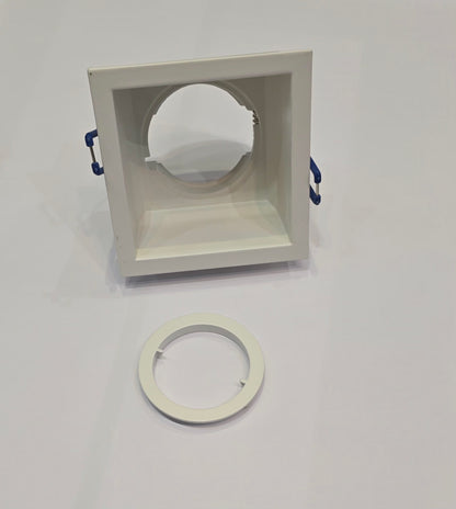Support Fixe Carré  pour GU10 90mm Blanc, RED LIGHT FOR HOUSE