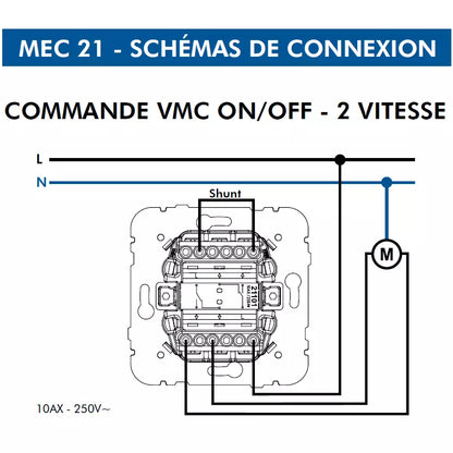 Mécanisme Interrupteur Double Va-et-Vient MEC21