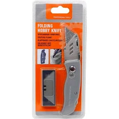 Couteau Cutter Pliant Werckmann avec 5 Lames de Rechange et Clip Ceinture (Noir) (Orange) (Gris)